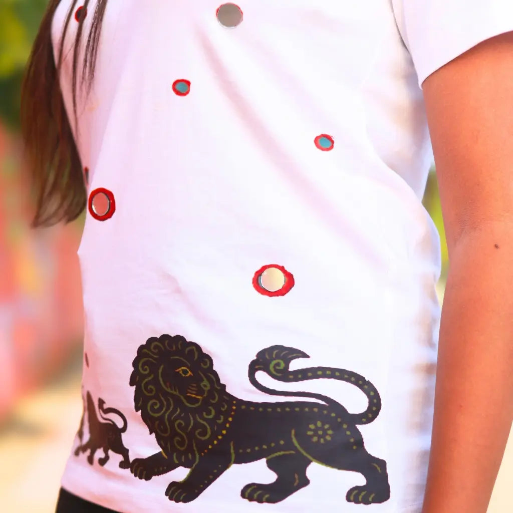 Round Neck Applique Printed Cotton T-Shirt – Grounded King