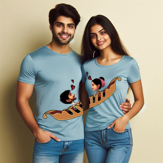 Round Neck Printed Cotton T-Shirt – Couple_Love
