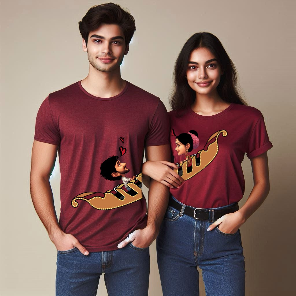 Round Neck Printed Cotton T-Shirt – Couple_Love
