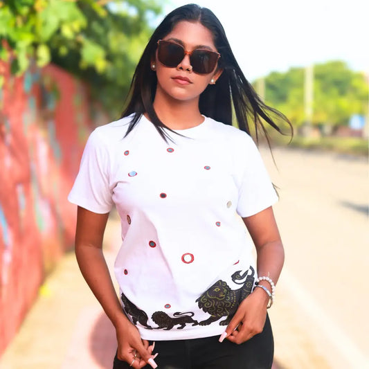 Round Neck Applique Printed Cotton T-Shirt – Grounded King