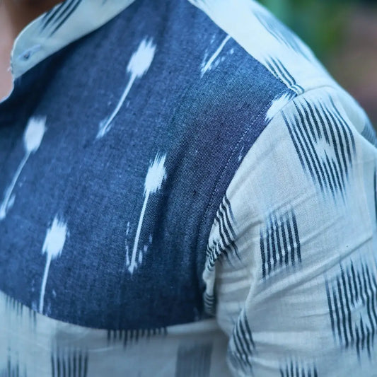Men’s Full Sleeve Ikat Cotton Shirt – Stone Haze