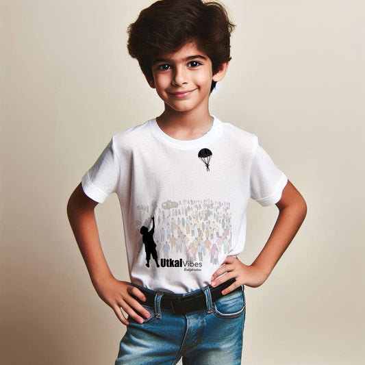 Round Neck Printed Cotton T-Shirt – Aakash Chatta - White