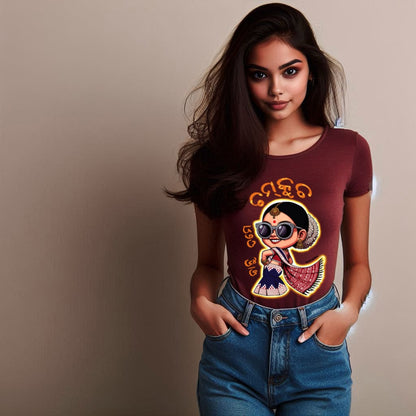 Round Neck Printed Cotton T-Shirt – Chamkucha