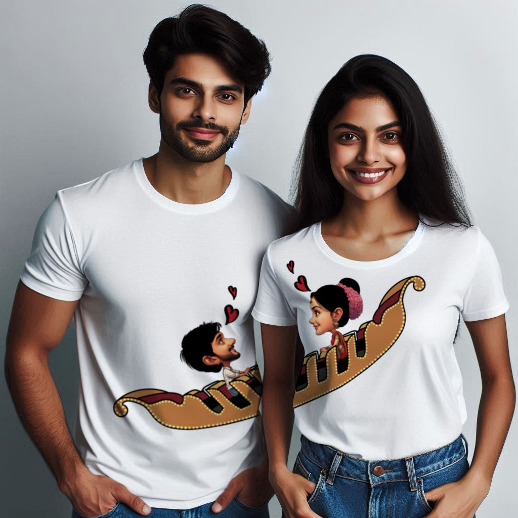 Round Neck Printed Cotton T-Shirt – Couple_Love