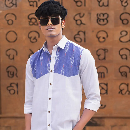 Men’s Full Sleeve Ikat Organic Cotton Shirt – Cloudweave